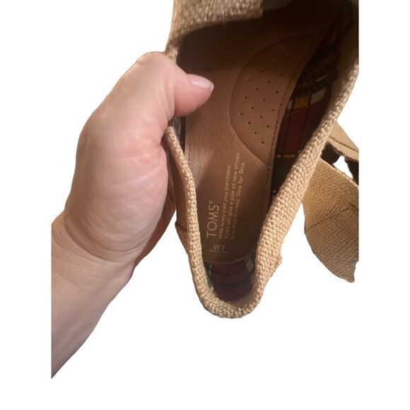 Toms Alpargata Comfortable Versatile Burlap Neutral Women's Size 7 - Picture 5 of 6